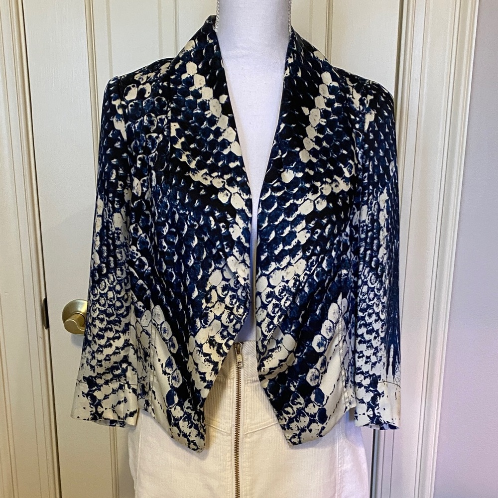 Stylish Blue and White Women's cardigan jacket